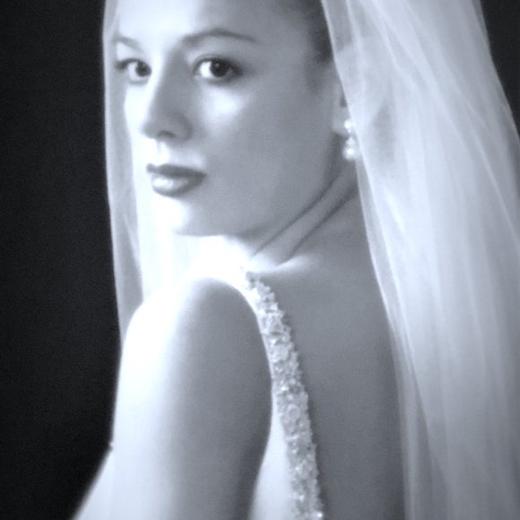 Lazaro Satin Bridal Gown & Tiara Embellished with Swarovski crystals - Picture 4 of 13